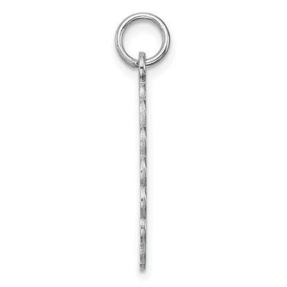 Sterlingsilber Rhodiniert-plt Gravierbar Poliert Vorderseite/satin Rückseite Plättchen Charm