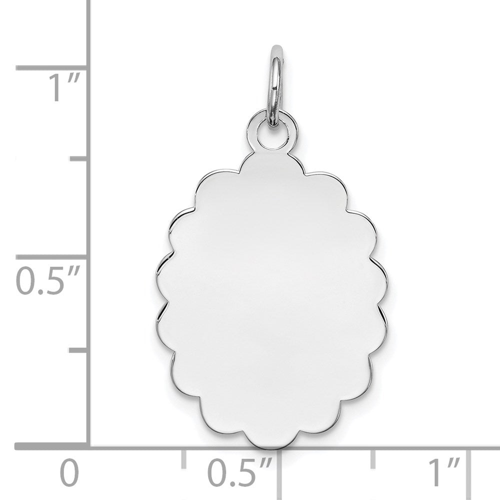 Sterlingsilber Rhodiniert-plt Gravierbar Poliert Vorderseite/satin Rückseite Plättchen Charm
