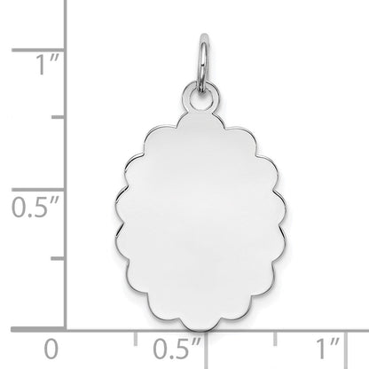 Sterlingsilber Rhodiniert-plt Gravierbar Poliert Vorderseite/satin Rückseite Plättchen Charm