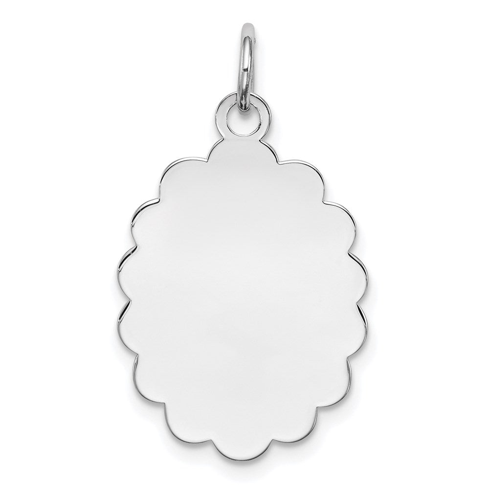 Sterlingsilber Rhodiniert-plt Gravierbar Poliert Vorderseite/satin Rückseite Plättchen Charm