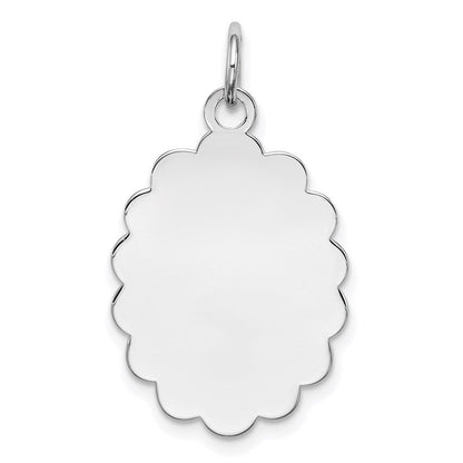 Sterlingsilber Rhodiniert-plt Gravierbar Poliert Vorderseite/satin Rückseite Plättchen Charm