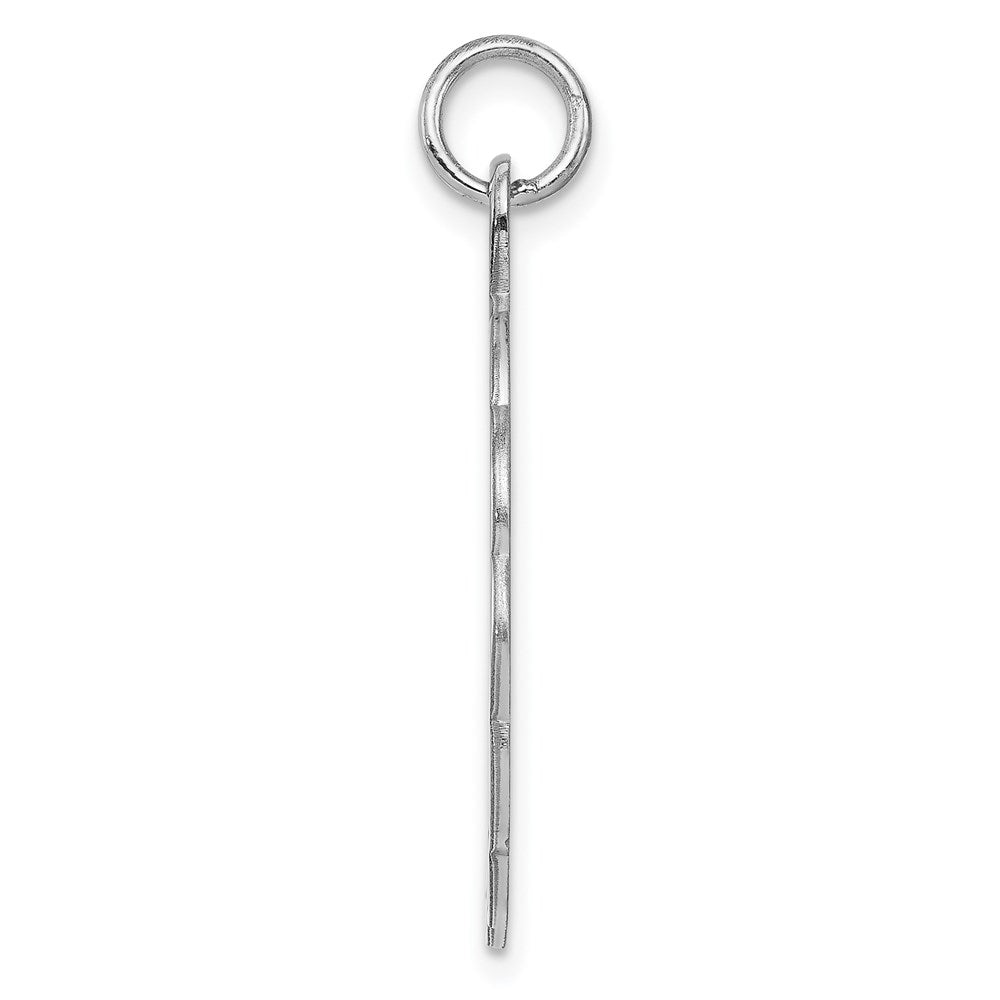 Sterlingsilber Rhodiniert-plt Gravierbar Poliert Vorderseite/satin Rückseite Plättchen Charm
