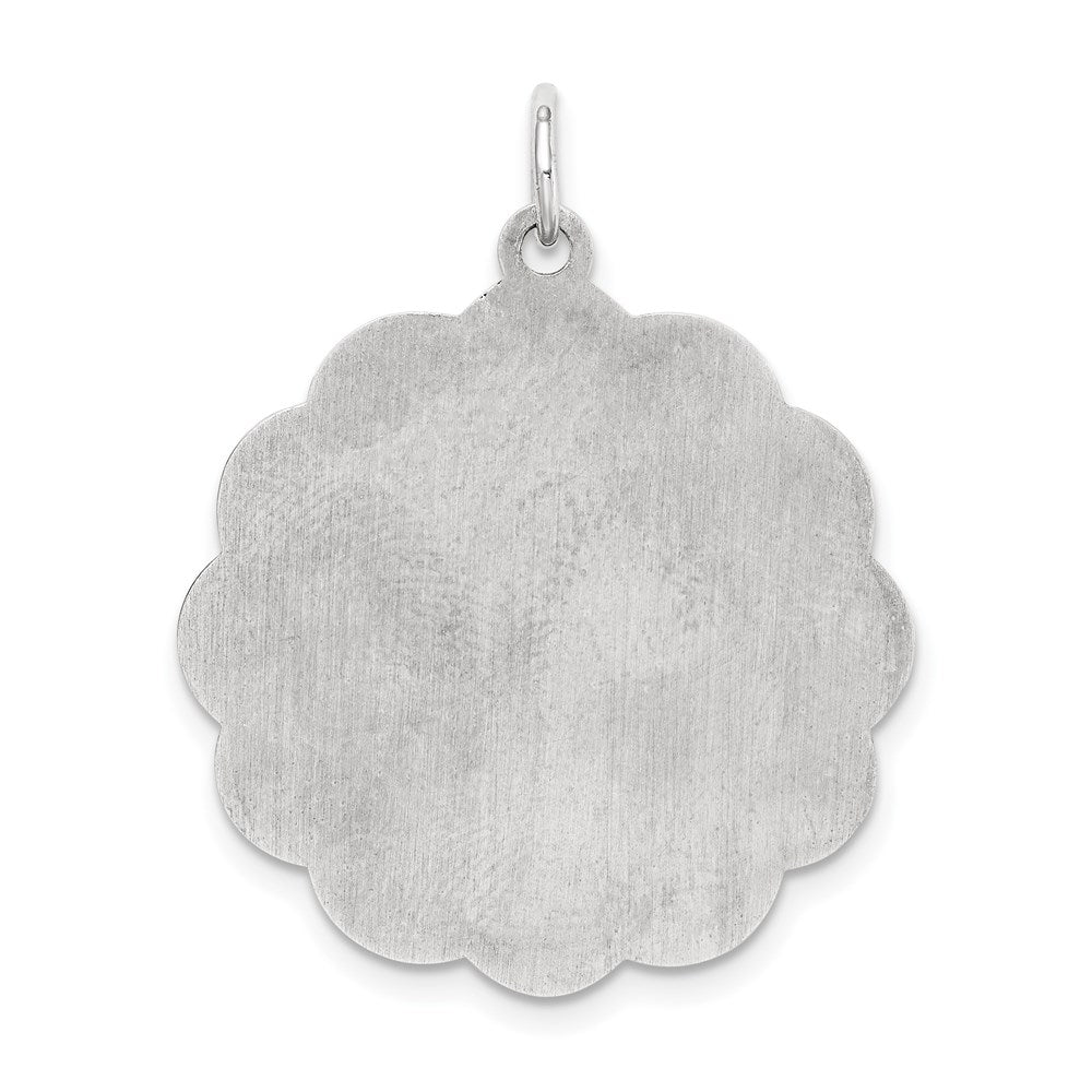 Sterlingsilber Rhodiniert-plt Gravierbar Poliert Vorderseite/satin Rückseite Plättchen Charm