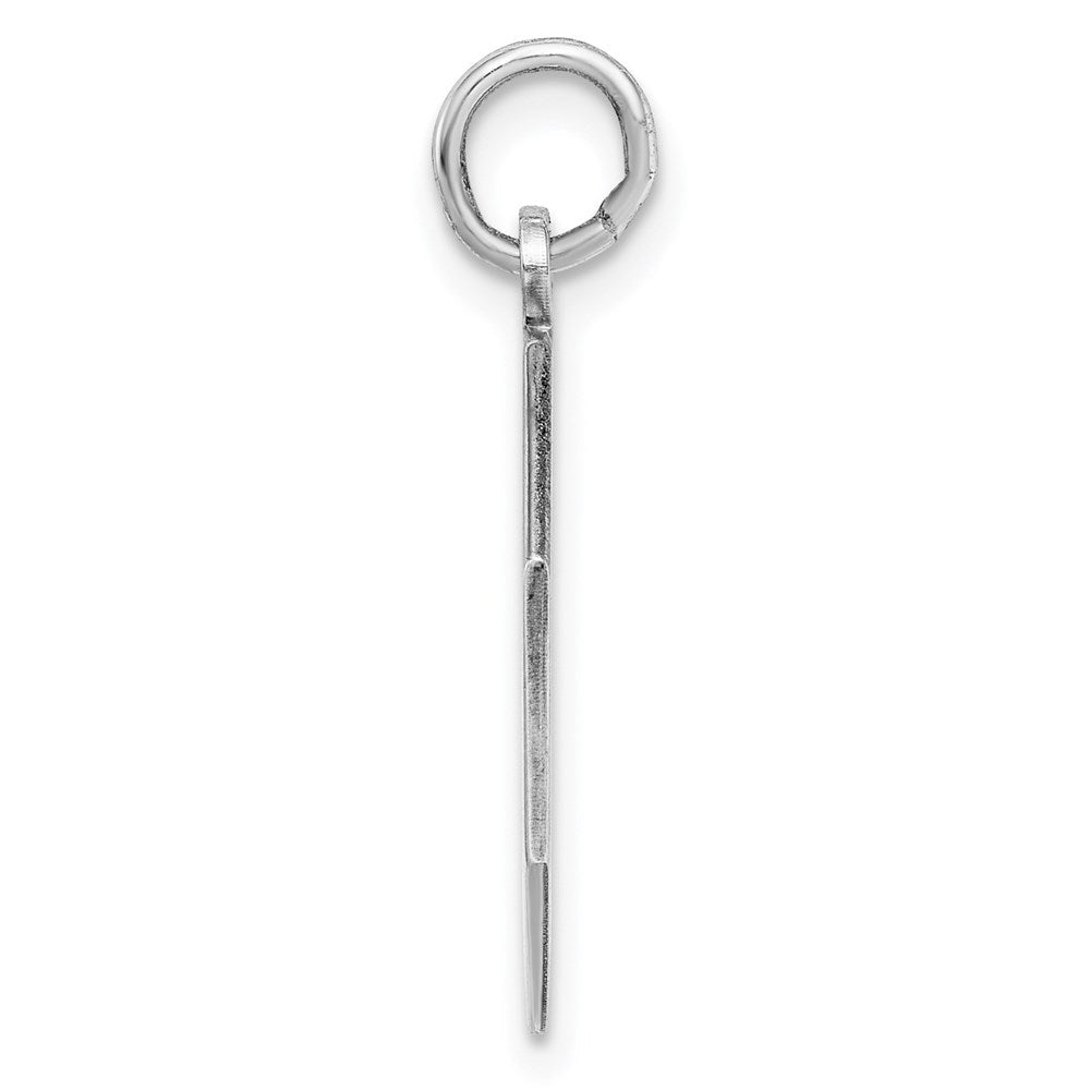 Sterlingsilber Ss Rhodiniert-plt Gravierbar Octagon Poliert Vorderseite/satin Rückseite Plättchen Charm