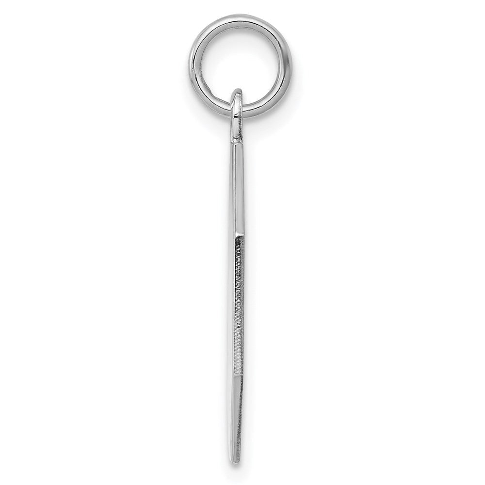 Sterlingsilber Ss Rhodiniert-plt Gravierbar Octagon Poliert Vorderseite/satin Rückseite Plättchen Charm