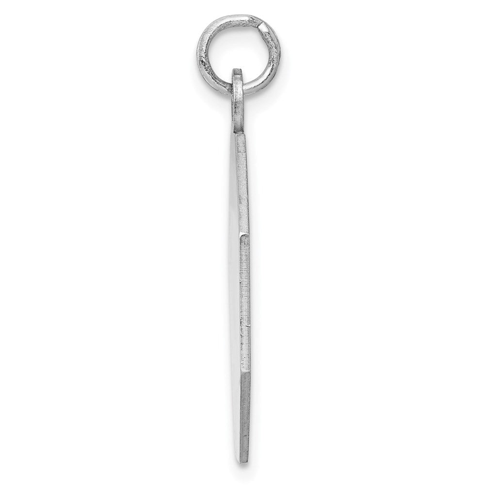 Sterlingsilber Ss Rhodiniert-plt Gravierbar Octagon Poliert Vorderseite/satin Rückseite Plättchen Charm
