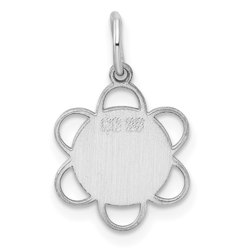 Sterlingsilber Rhodiniert Gravierbar Plättchen Charm