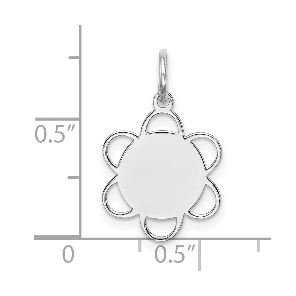 Sterlingsilber Rhodiniert Gravierbar Plättchen Charm
