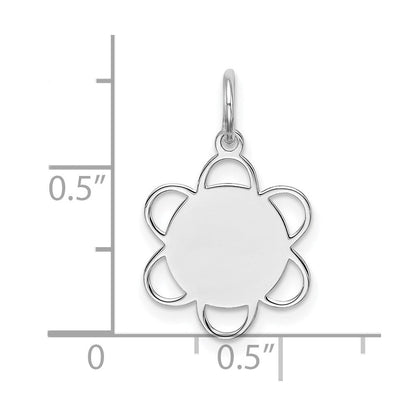 Sterlingsilber Rhodiniert Gravierbar Plättchen Charm