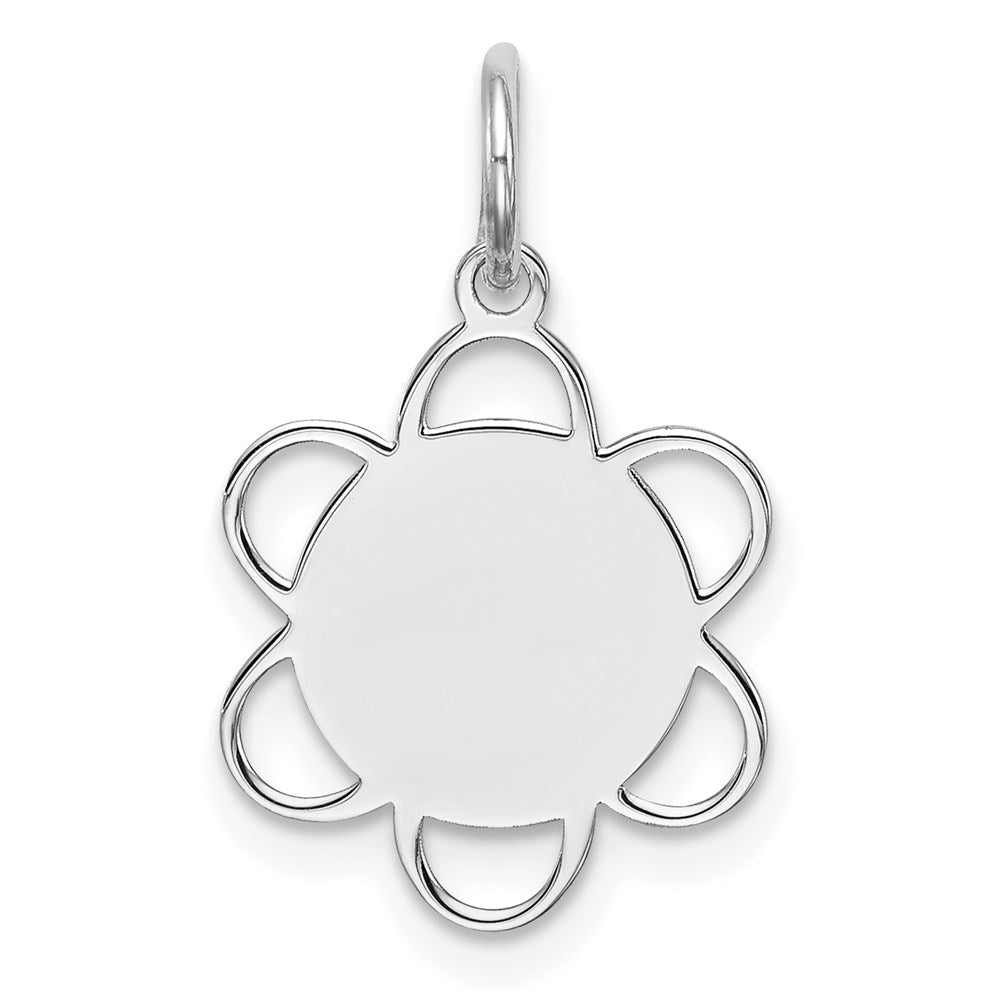 Sterlingsilber Rhodiniert Gravierbar Plättchen Charm