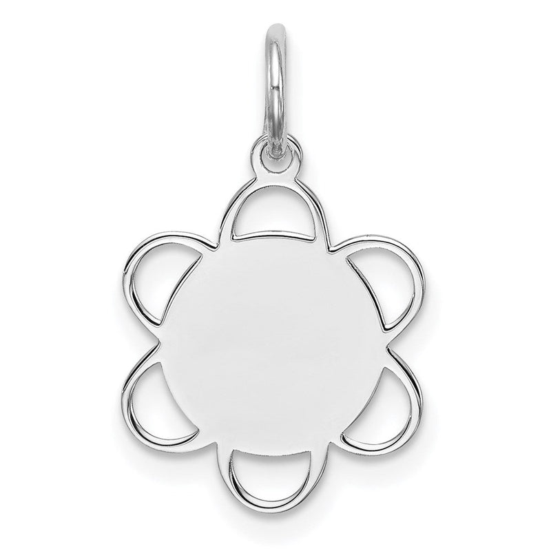 Sterlingsilber Rhodiniert Gravierbar Plättchen Charm
