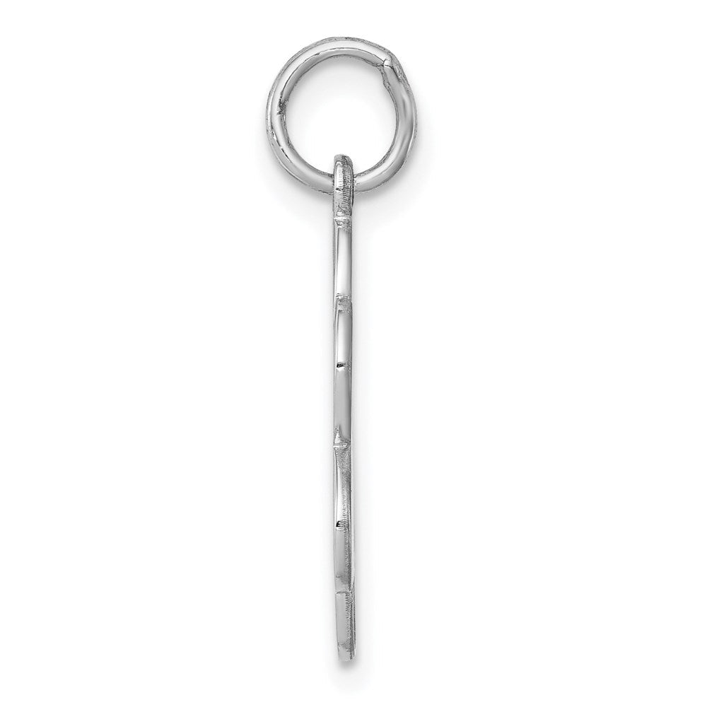 Sterlingsilber Rhodiniert-plt Gravierbar Poliert Vorderseite/satin Rückseite Plättchen Charm