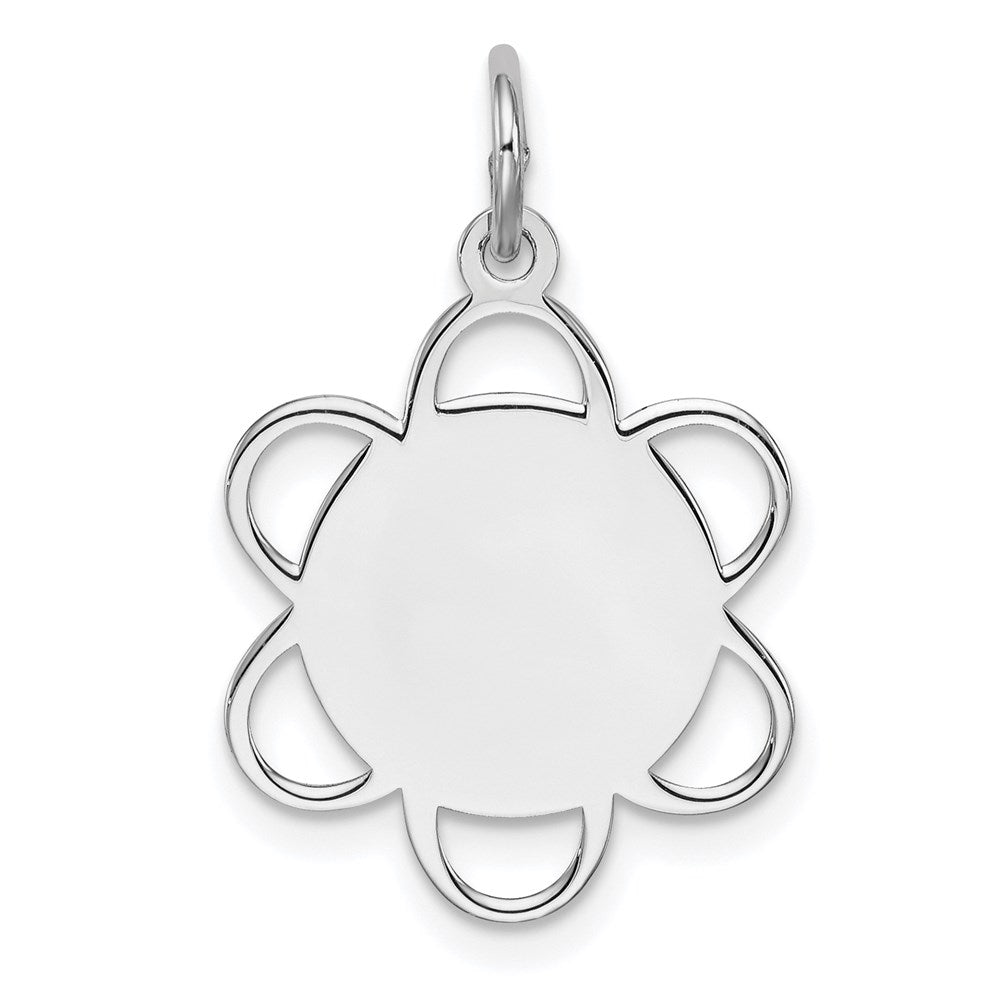 Sterlingsilber Rhodiniert-plt Gravierbar Poliert Vorderseite/satin Rückseite Plättchen Charm