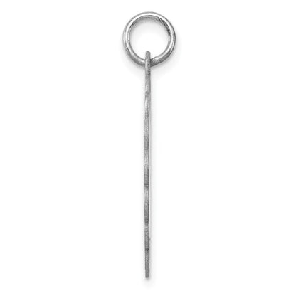 Sterlingsilber Rhodiniert-plt Gravierbar Poliert Vorderseite/satin Rückseite Plättchen Charm