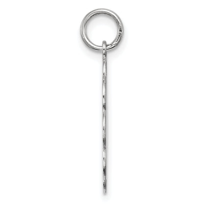Sterlingsilber Rhodiniert-plt Gravierbar Poliert Vorderseite/satin Rückseite Plättchen Charm