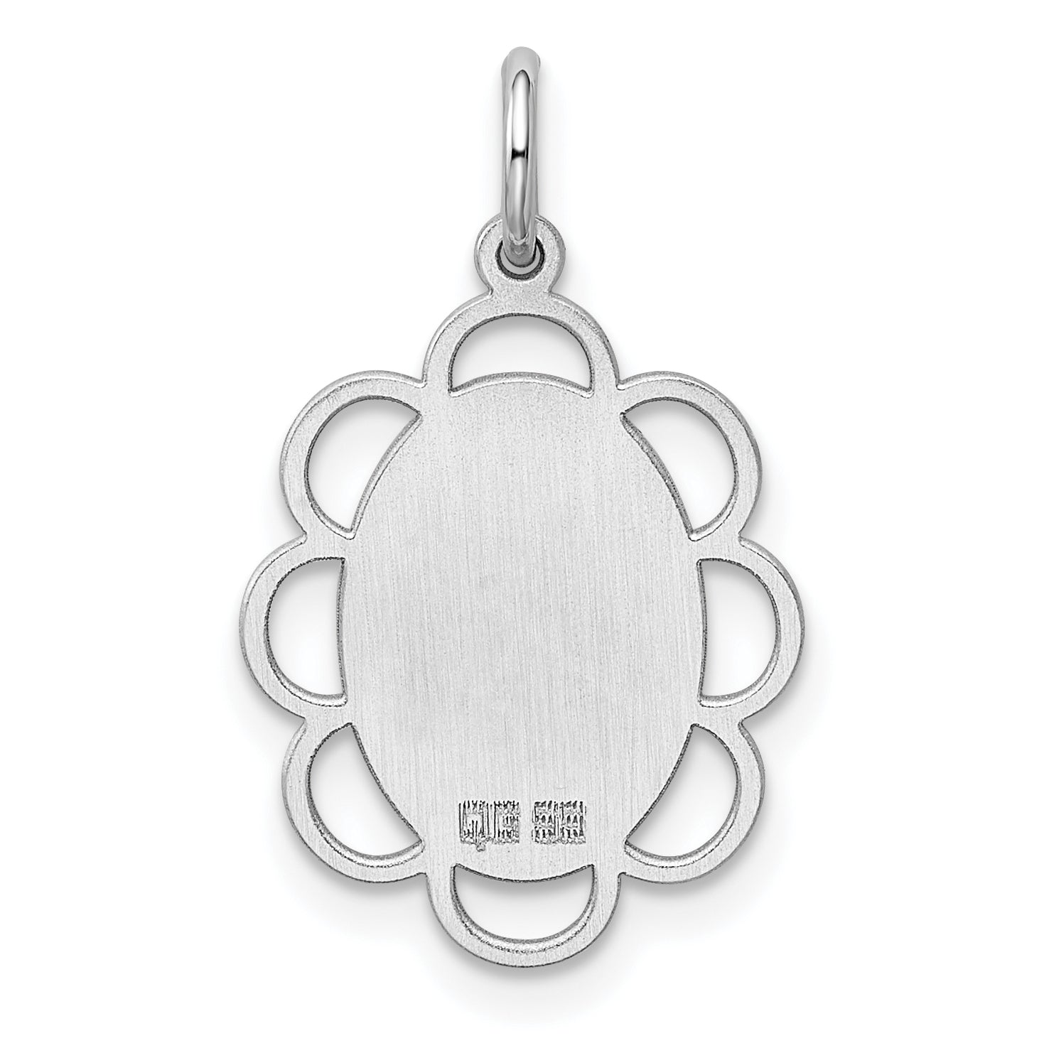 Sterlingsilber Rhodiniert-plt Gravierbar Poliert Vorderseite/satin Rückseite Plättchen Charm
