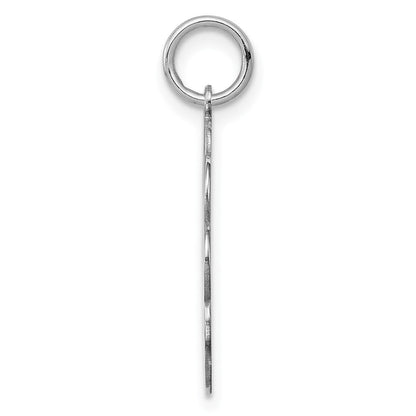 Sterlingsilber Rhodiniert-plt Gravierbar Poliert Vorderseite/satin Rückseite Plättchen Charm