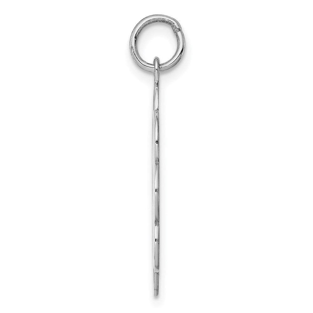 Sterlingsilber Rhodiniert-plt Gravierbar Poliert Vorderseite/satin Rückseite Plättchen Charm