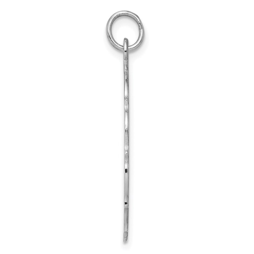 Sterlingsilber Rhodiniert-plt Gravierbar Poliert Vorderseite/satin Rückseite Plättchen Charm
