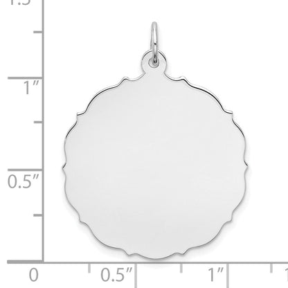 Sterlingsilber Rhodiniert-plt Gravierbar Poliert Vorderseite/satin Rückseite Plättchen Charm