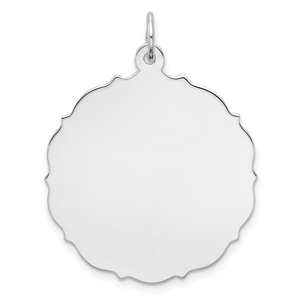 Sterlingsilber Rhodiniert-plt Gravierbar Poliert Vorderseite/satin Rückseite Plättchen Charm