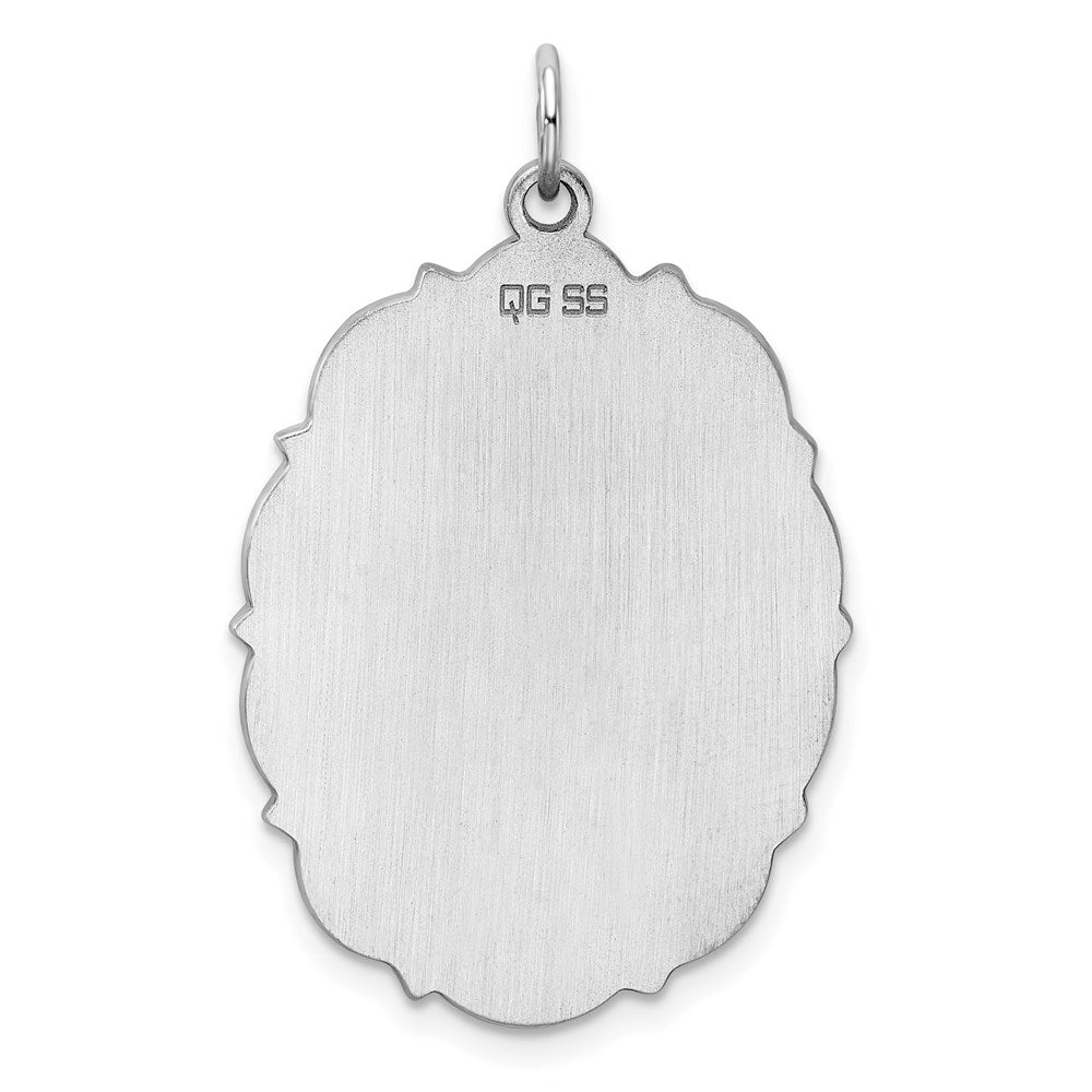 Sterlingsilber Rhodiniert-plt Gravierbar Poliert Vorderseite/satin Rückseite Plättchen Charm