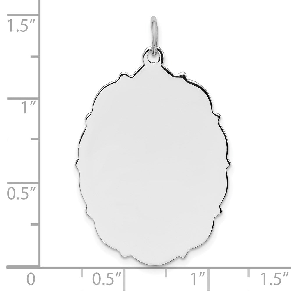 Sterlingsilber Rhodiniert-plt Gravierbar Poliert Vorderseite/satin Rückseite Plättchen Charm