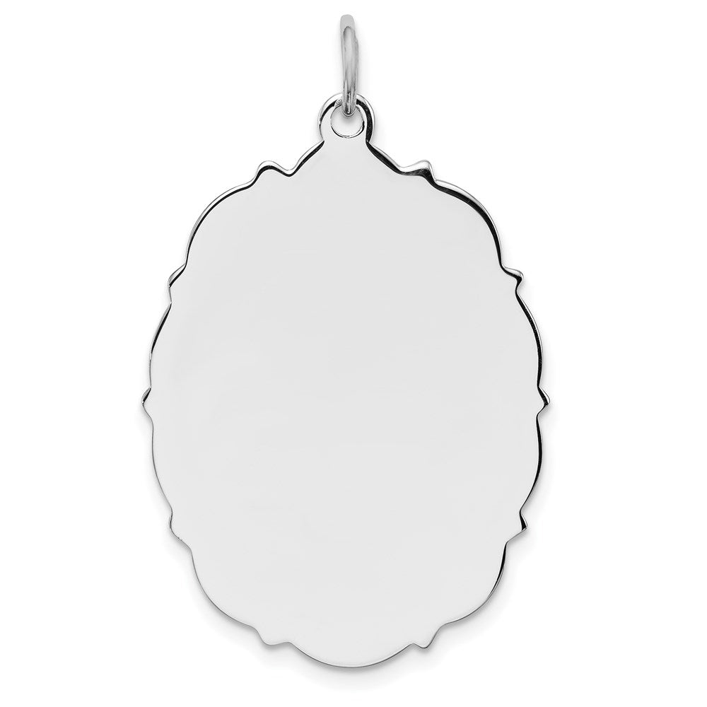 Sterlingsilber Rhodiniert-plt Gravierbar Poliert Vorderseite/satin Rückseite Plättchen Charm