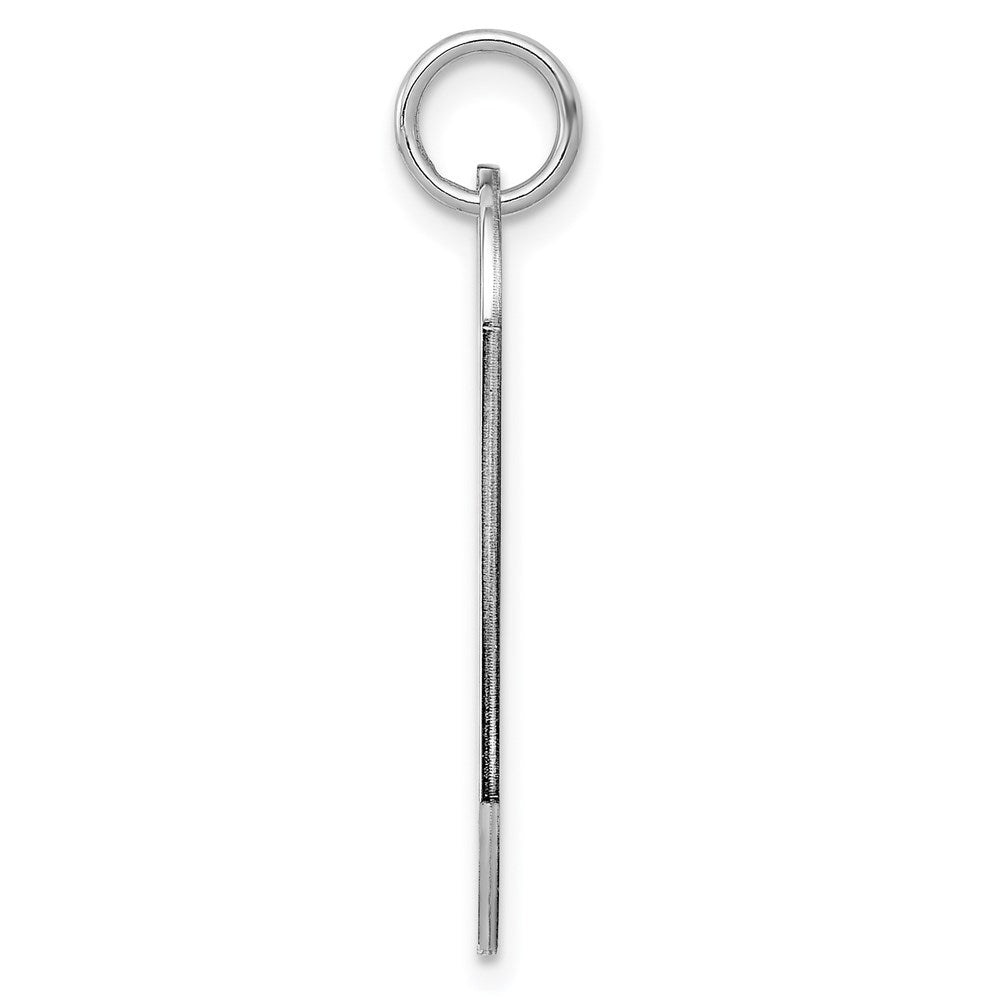 Sterlingsilber Rhodiniert-plt Gravierbar Erkennungsmarke Poliert Vorderseite/back Plättchen Charm
