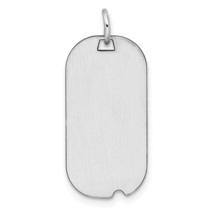 Sterlingsilber Rhodiniert-plt Gravierbar Erkennungsmarke Poliert Vorderseite/back Plättchen Charm