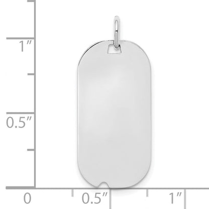 Sterlingsilber Rhodiniert-plt Gravierbar Erkennungsmarke Poliert Vorderseite/back Plättchen Charm