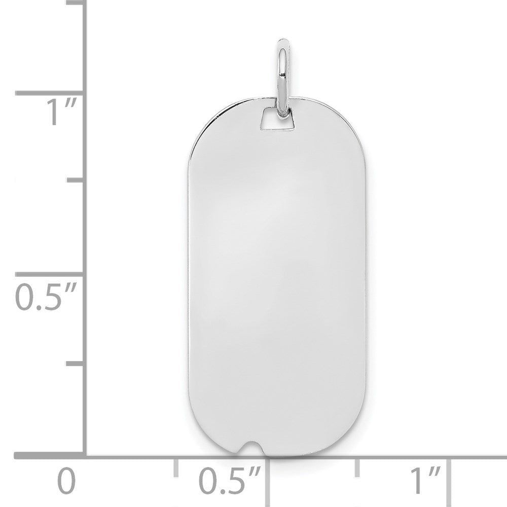 Sterlingsilber Rhodiniert-plt Gravierbar Erkennungsmarke Poliert Vorderseite/back Plättchen Charm