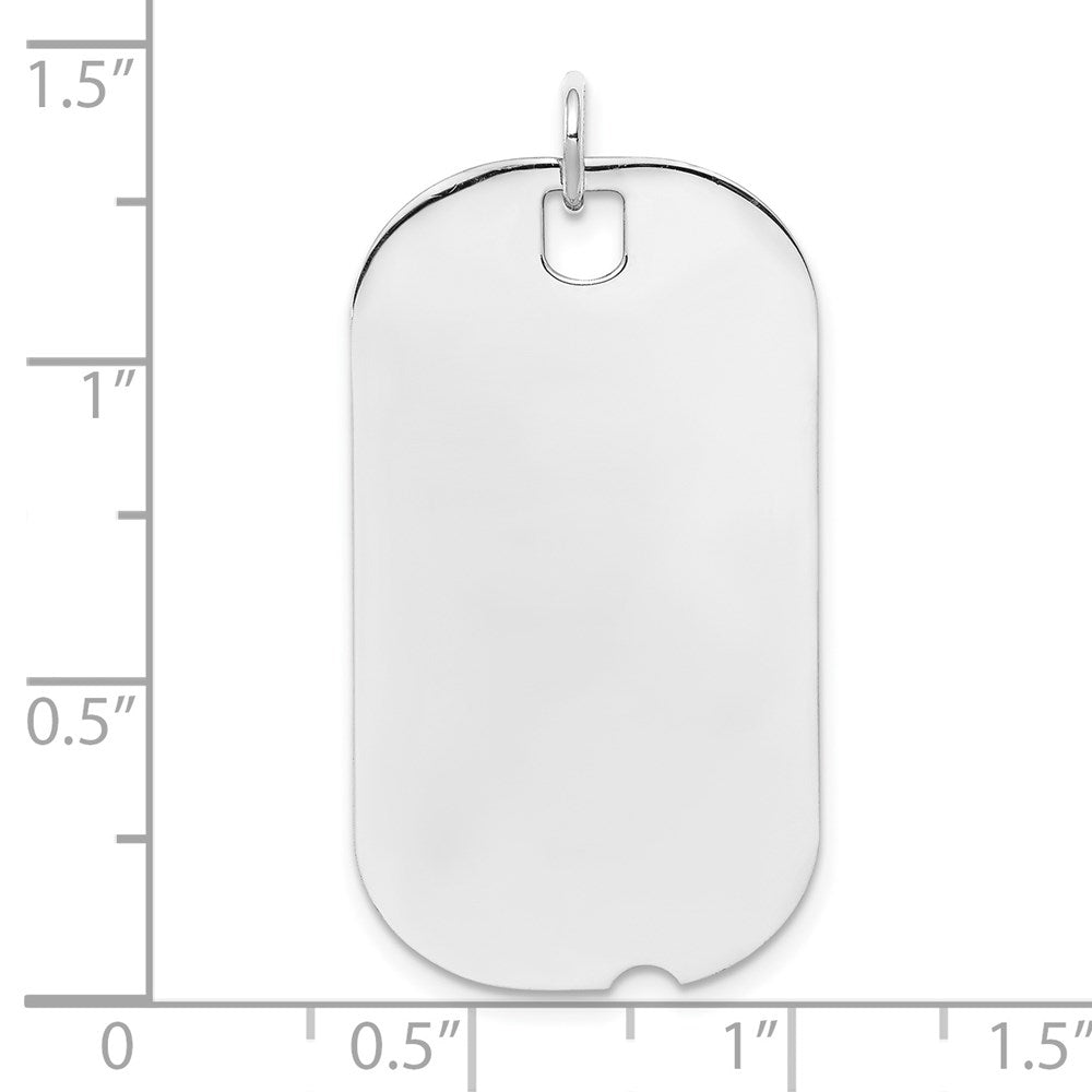 Sterlingsilber Rhodiniert-plt Gravierbar Erkennungsmarke Poliert Vorderseite/back Plättchen Charm