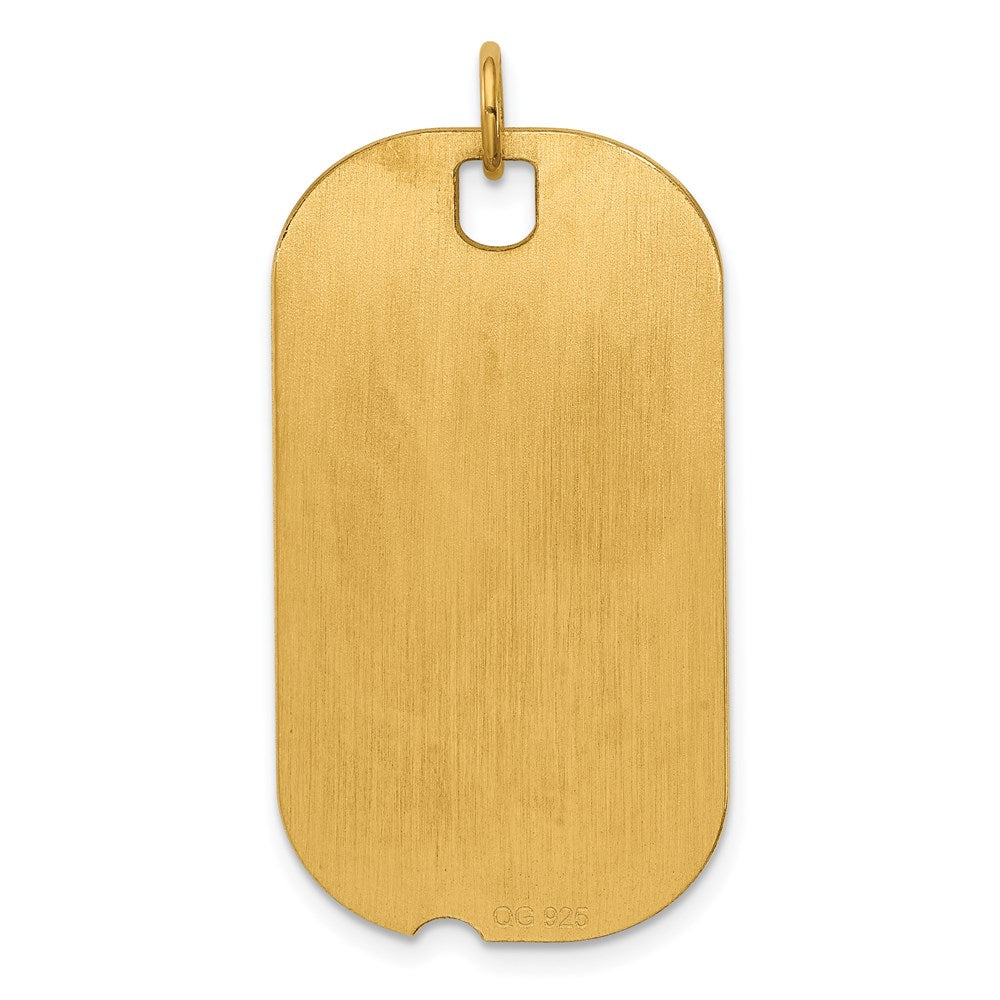 Ss/vergoldet Sterlingsilber Gp Gravierbar Erkennungsmarke Plättchen Charm
