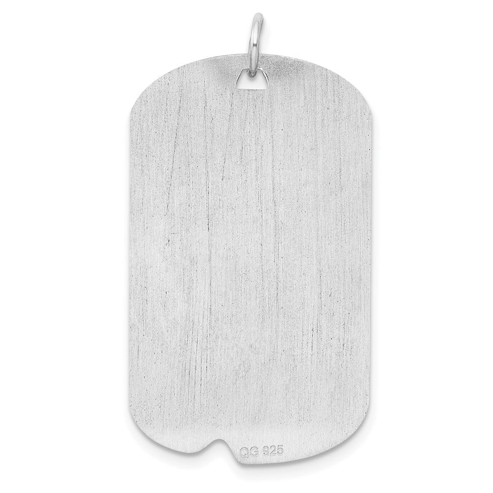 Sterlingsilber Rhodiniert-plt Gravierbar Erkennungsmarke Poliert Vorderseite/back Plättchen Charm