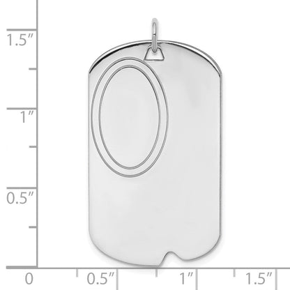 Sterlingsilber Rhodiniert-plt Gravierbar Erkennungsmarke Poliert Vorderseite/back Plättchen Charm