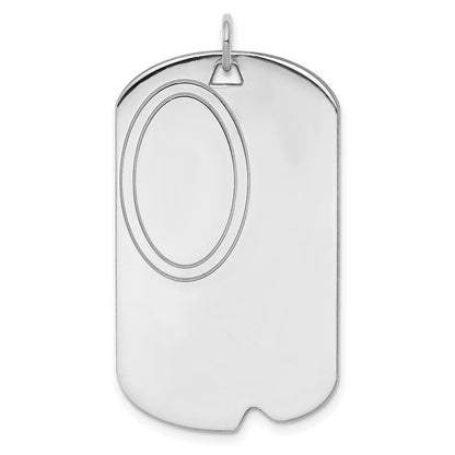 Sterlingsilber Rhodiniert-plt Gravierbar Erkennungsmarke Poliert Vorderseite/back Plättchen Charm