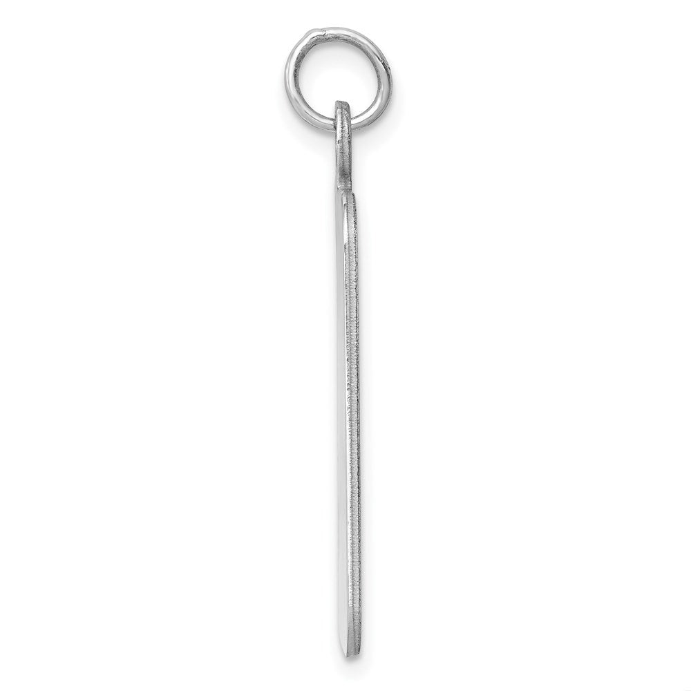 Sterlingsilber Sterl Rhodiniert-plt Gravierbar Rechteck Poliert Vorderseite/back Plättchen Charm