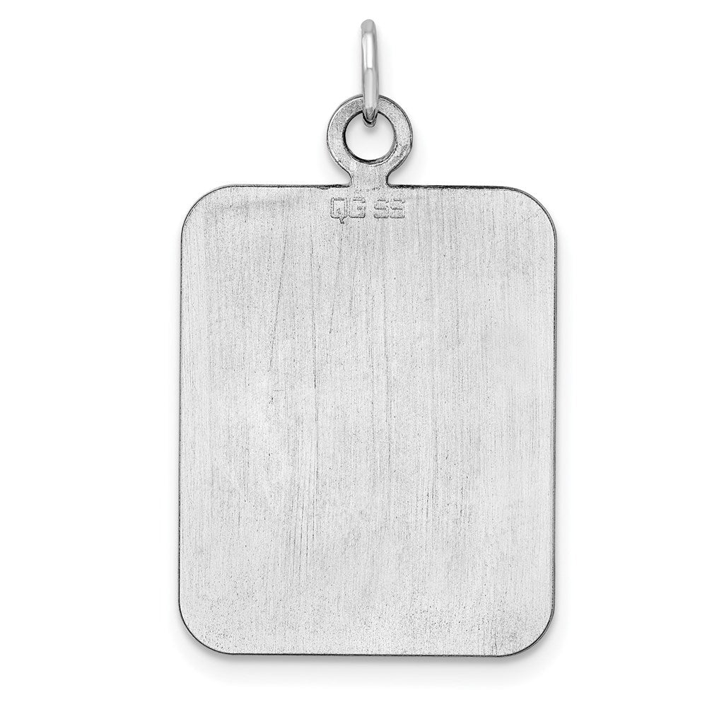 Sterlingsilber Sterl Rhodiniert-plt Gravierbar Rechteck Poliert Vorderseite/back Plättchen Charm