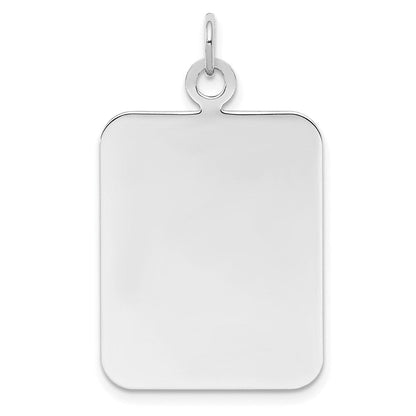 Sterlingsilber Sterl Rhodiniert-plt Gravierbar Rechteck Poliert Vorderseite/back Plättchen Charm