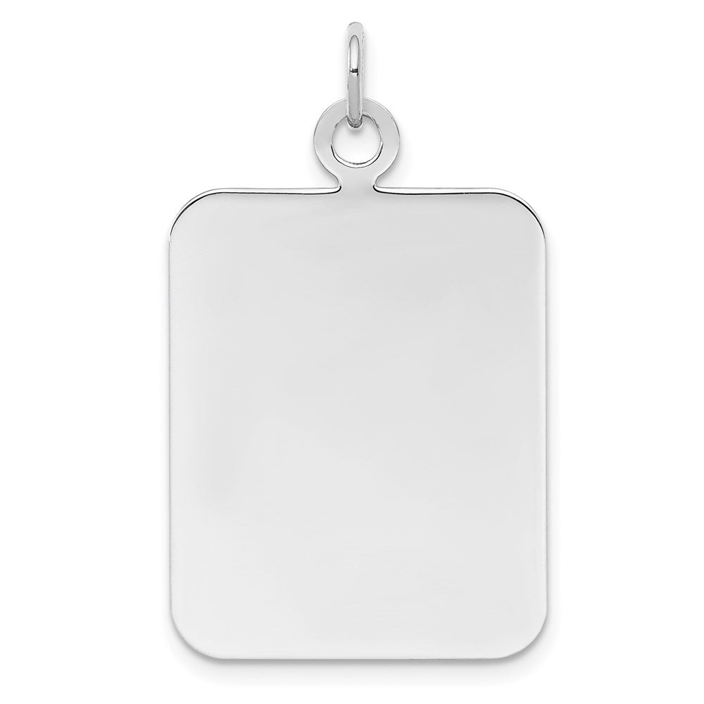 Sterlingsilber Sterl Rhodiniert-plt Gravierbar Rechteck Poliert Vorderseite/back Plättchen Charm