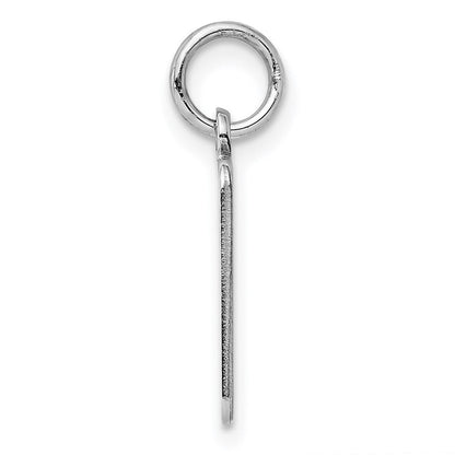 Sterlingsilber Sterl Rhodiniert-plt Gravierbar Rechteck Poliert Vorderseite/back Plättchen Charm