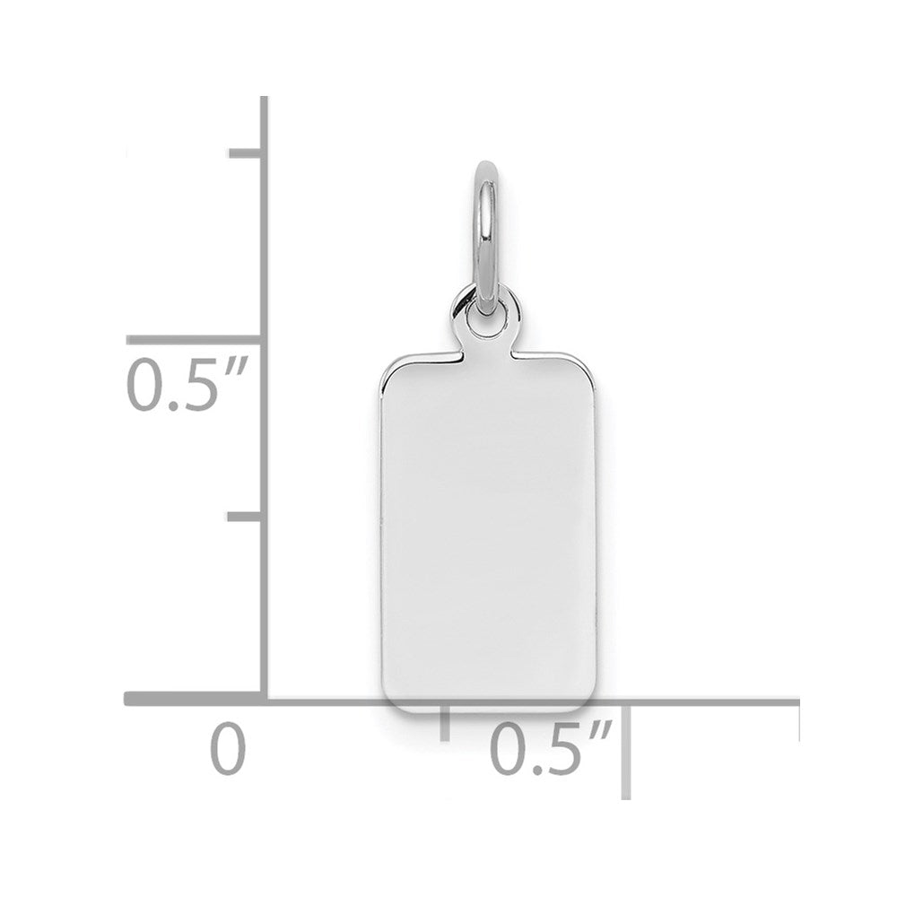 Sterlingsilber Sterl Rhodiniert-plt Gravierbar Rechteck Poliert Vorderseite/back Plättchen Charm