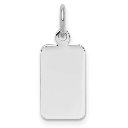 Sterlingsilber Sterl Rhodiniert-plt Gravierbar Rechteck Poliert Vorderseite/back Plättchen Charm