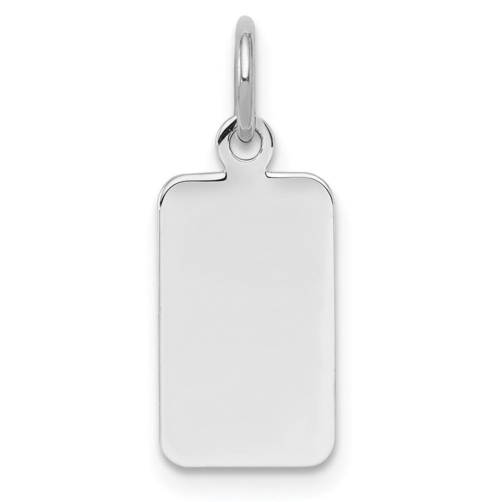 Sterlingsilber Ss Rhodiniert-plt Gravierbar Rechteck Poliert Vorderseite/satin Rückseite Plättchen Charm