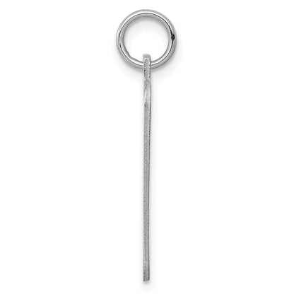 Sterlingsilber Rhod.-beschichtet Eng. Rect. Poliert Vorderseite/satin Rückseite Plättchen Charm