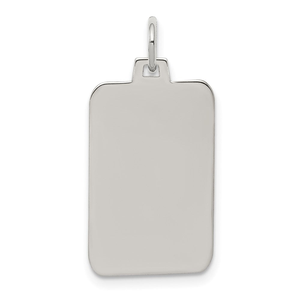 Sterlingsilber Rhod.-beschichtet Eng. Rect. Poliert Vorderseite/back Plättchen Charm