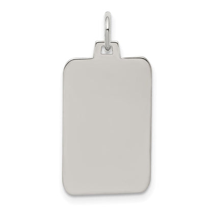 Sterlingsilber Rhod.-beschichtet Eng. Rect. Poliert Vorderseite/back Plättchen Charm