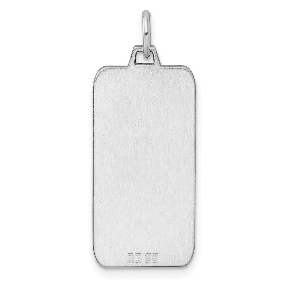 Sterlingsilber Rhod-plate Eng. Rect. Poliert Vorderseite/satin Rückseite Plättchen Charm