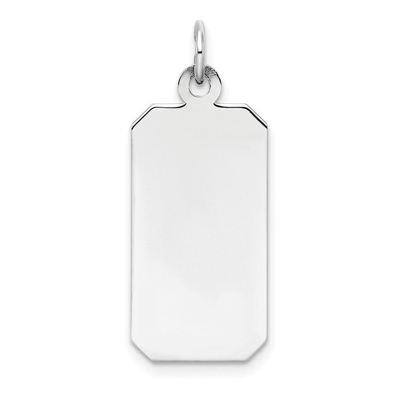 Sterlingsilber Ss Rhodiniert-plt Gravierbar Rechteck Poliert Vorderseite/satin Rückseite Plättchen Charm